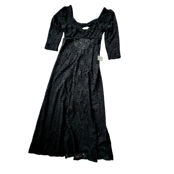 Free People Black Lace Maxi Dress Sweetheart Neckline NWT - Picture 2 of 7